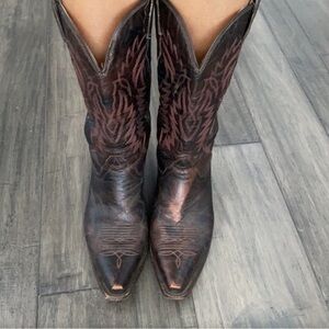Corral Brown Bronze  Metallic Leather Snip Toe Western Boots  R2425 Womens Sz 9M